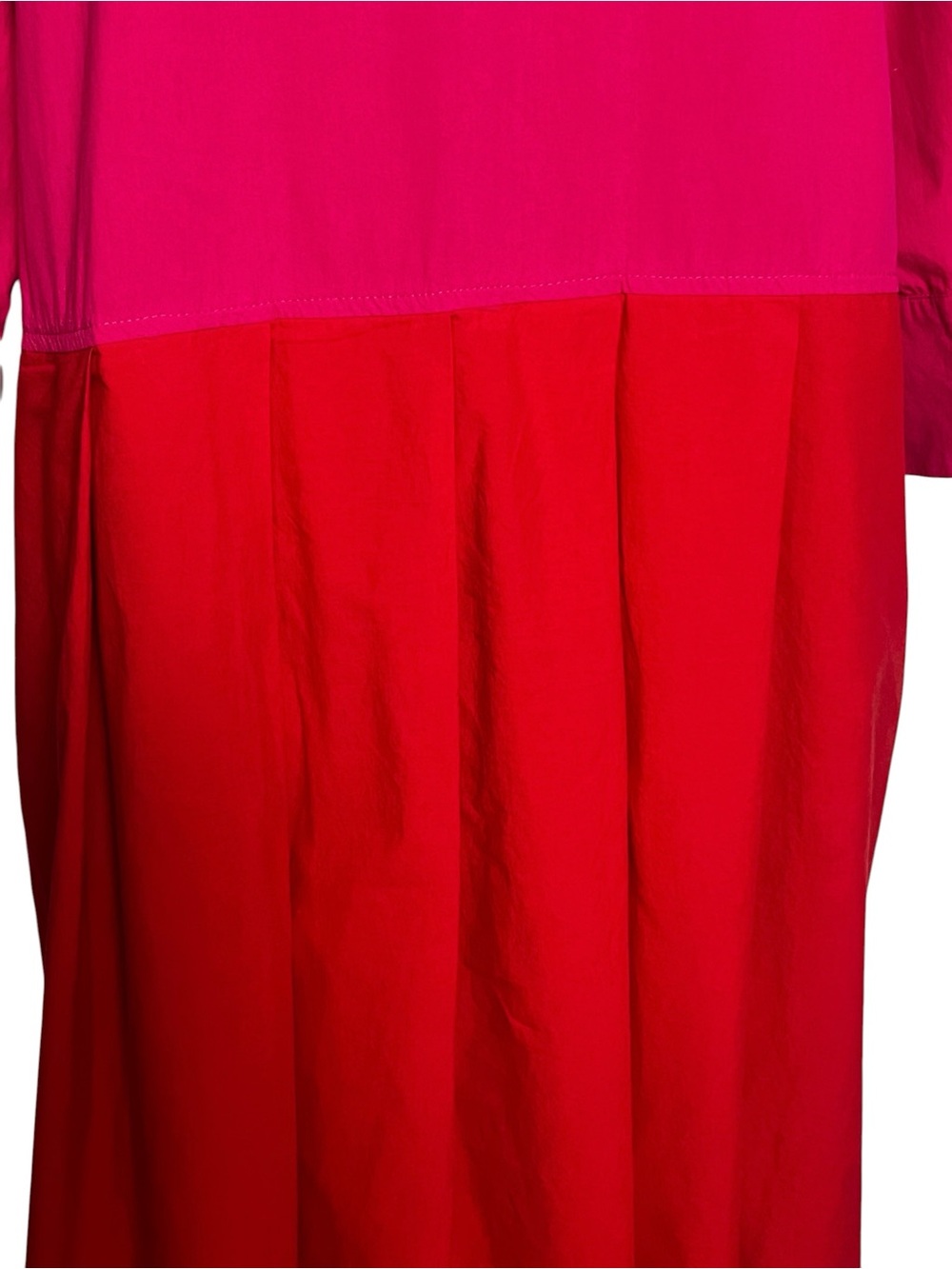 Alembika Orange Pink Colorblock Maxi Shirt Dress Size 2 Oversized Cotton Artsy - Picture 5 of 12